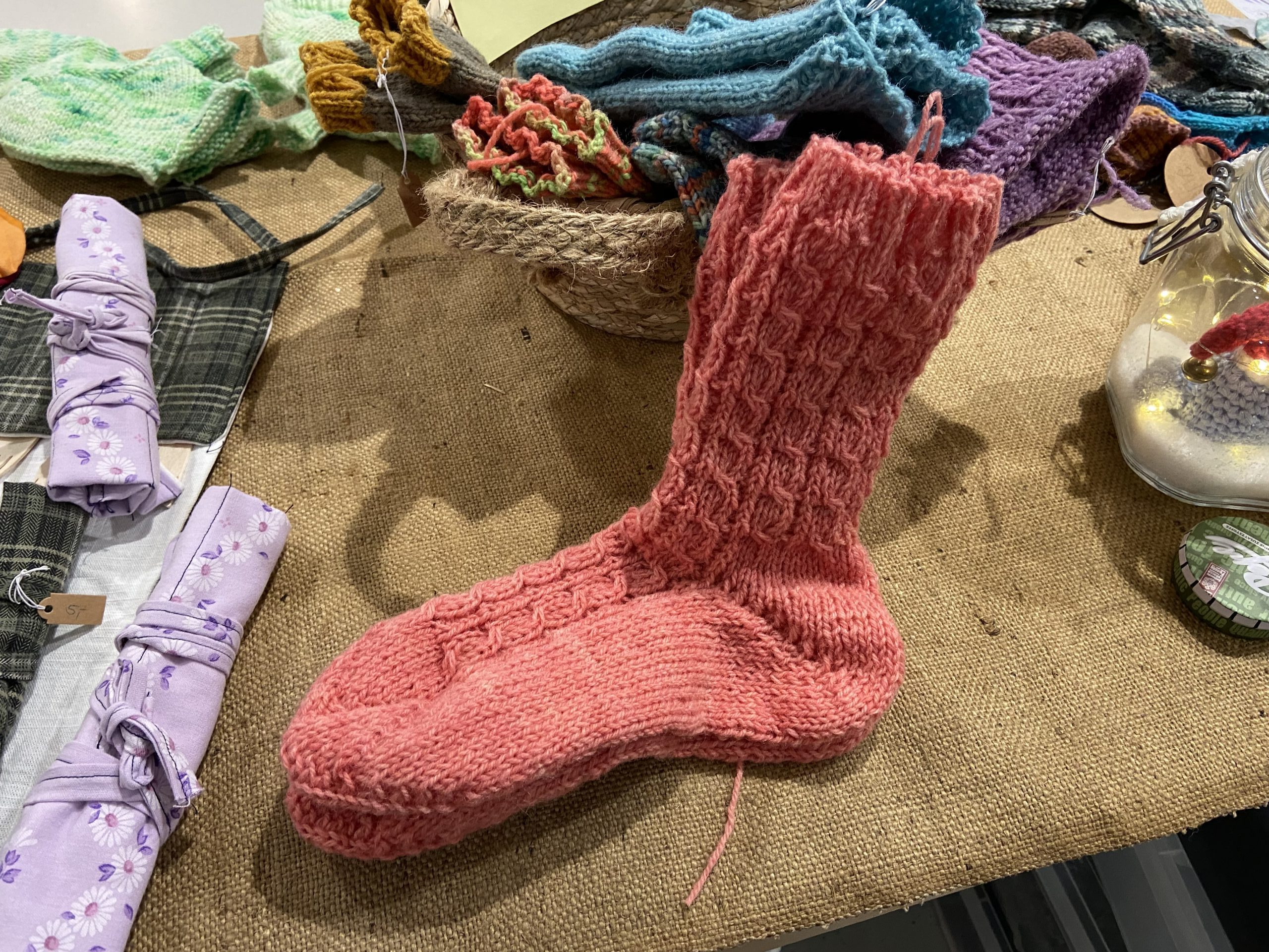 Handgestrickte Socken für große Füße   Plastikfrei